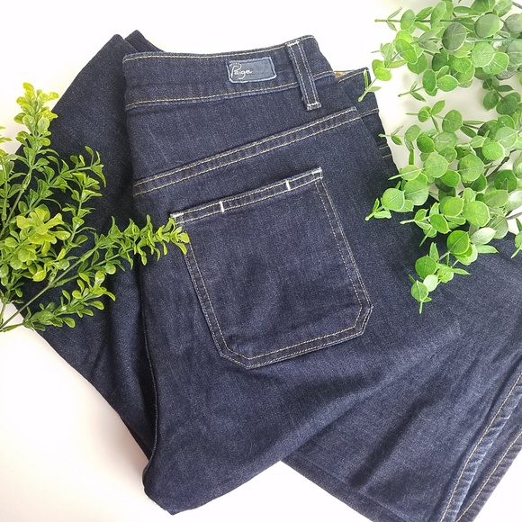 ANTHROPOLOGIE Paige Roxley Dark Wash Wide Leg Pant - Picture 2 of 6